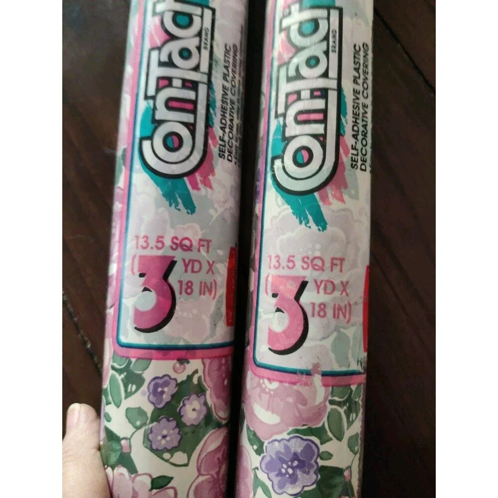Rubbermaid Contact Paper English Rose Vintage 1987 Lot Of 2 Rolls